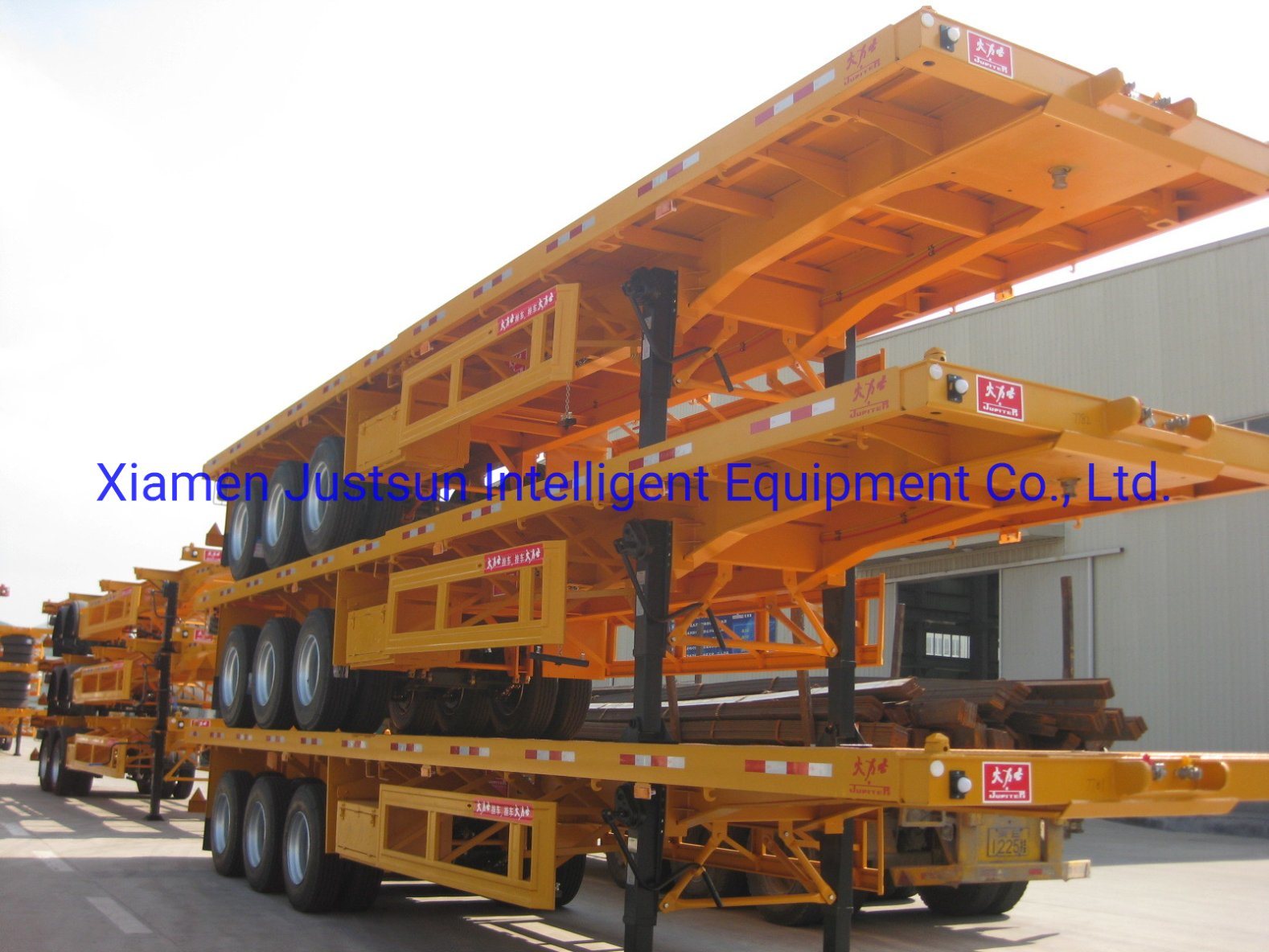 Hot Sale 40FT 3-Axle Flatbed Trailer with Fuwa Landing Gear
